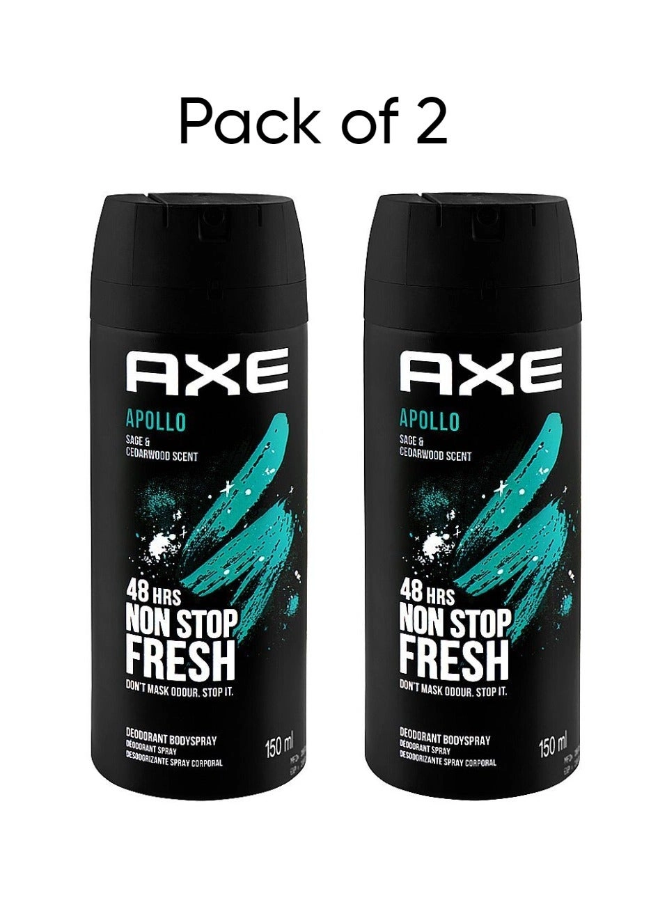 Body Spray Deodorant - 2-Piece Black