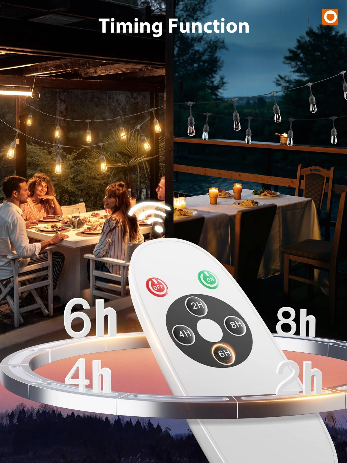 Outdoor String Lights - 48FT LED Timer Control