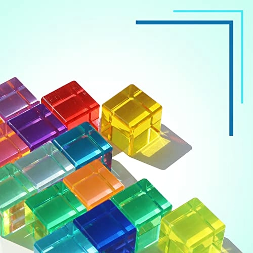 Acrylic Gem Cubes Blocks - 3 years and up 64 pieces