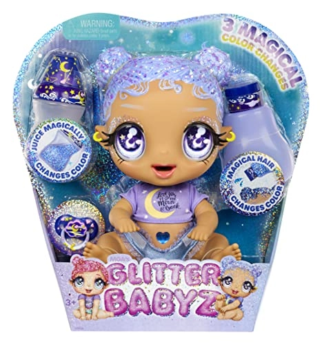 Selena Stargazer Baby Doll - 3 Magical Color Changes Pastel Purple Glitter Hair Moon & Stars Outfit