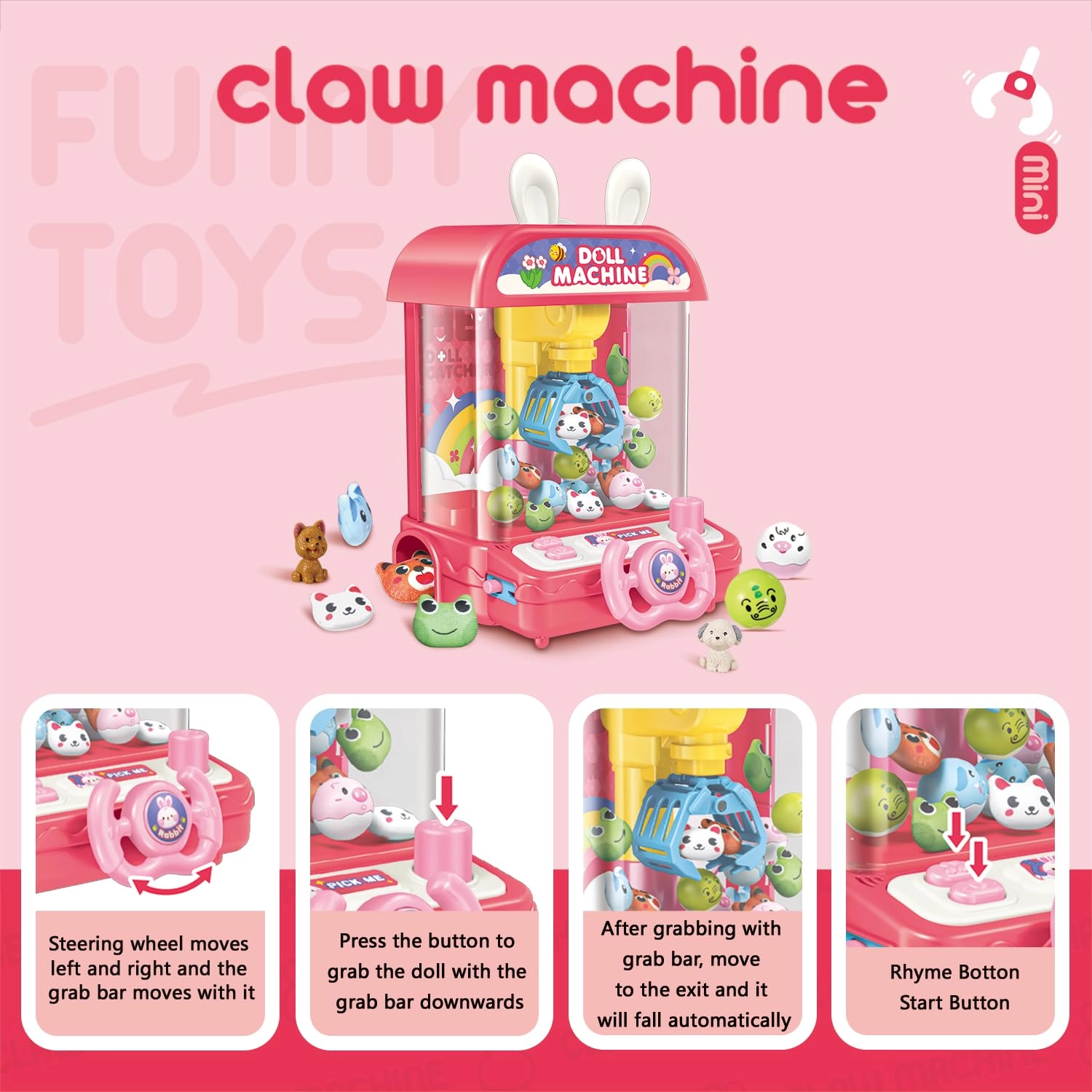 Mini Claw Machine - Rabbit 3,4,5,6,7,8+ years+