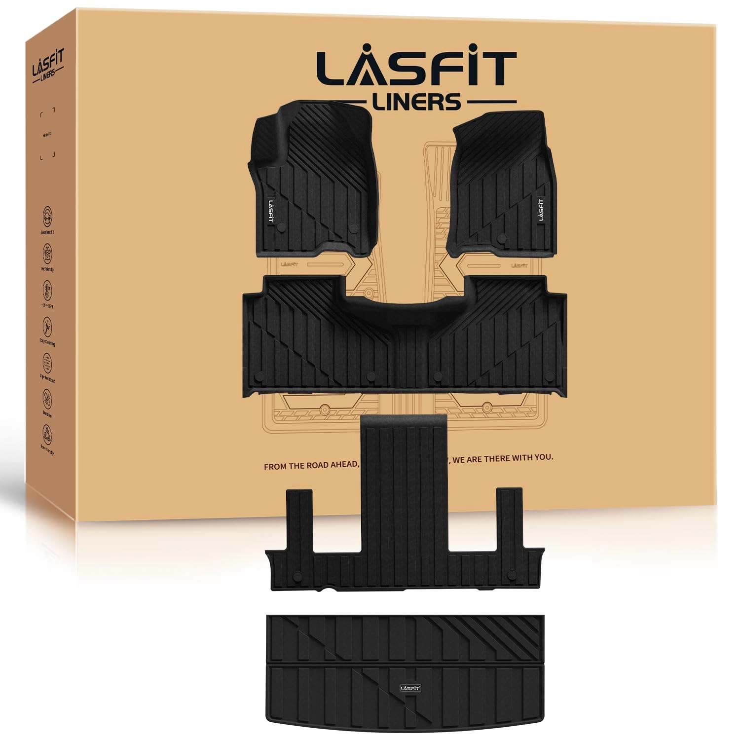 LASFIT Floor Mats & Cargo Liner - Chevrolet Chevy Tahoe Yukon Escalade 2021-2026 7 Seats