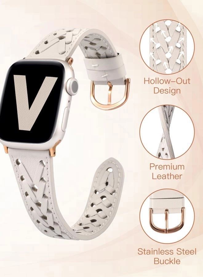 Leather Watch Band for Apple Watch Ultra/Series 8/7/6/5/4/3/2/1/SE (41/40/38/49/45/44/42mm)