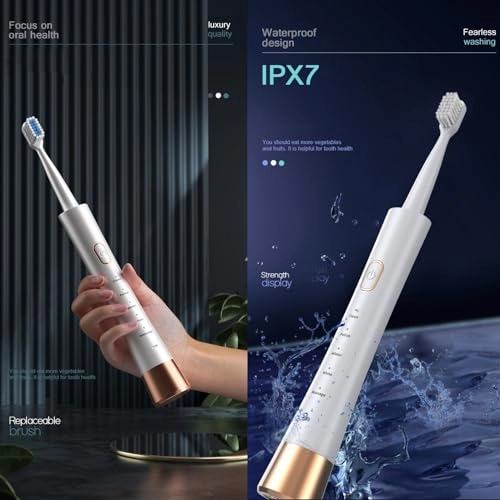 Ultrasonic Electric Toothbrush - 6 Brush Heads 5 Modes 60 Days
