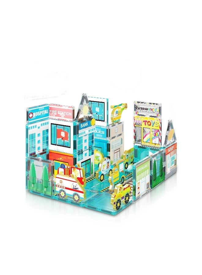 Magnetic 3D Metro City Set - Vehicle 50pcs