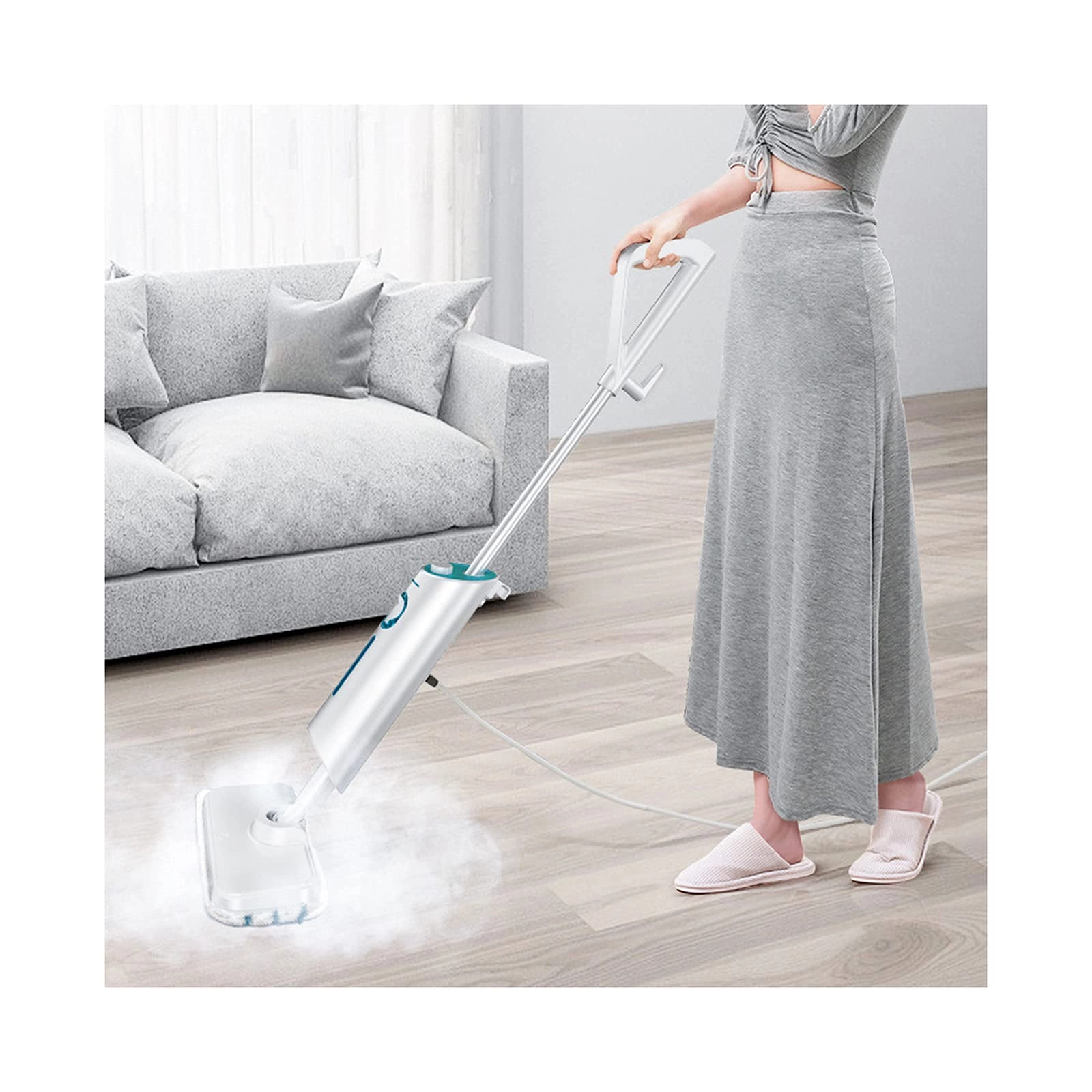 Handheld Steam Mop Cleaner - Silver 1 Mop Pad Flat mop