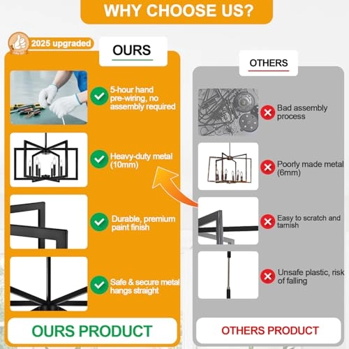 6-Light Chandelier - 25.2" to 61.2"