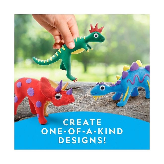 Clay Dinosaur Modeling Kit - 3 models 5 colors 4 years+
