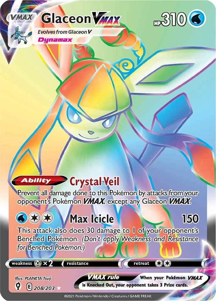 Pokemon USA, Inc. Pokemon Glaceon VMAX 208/203