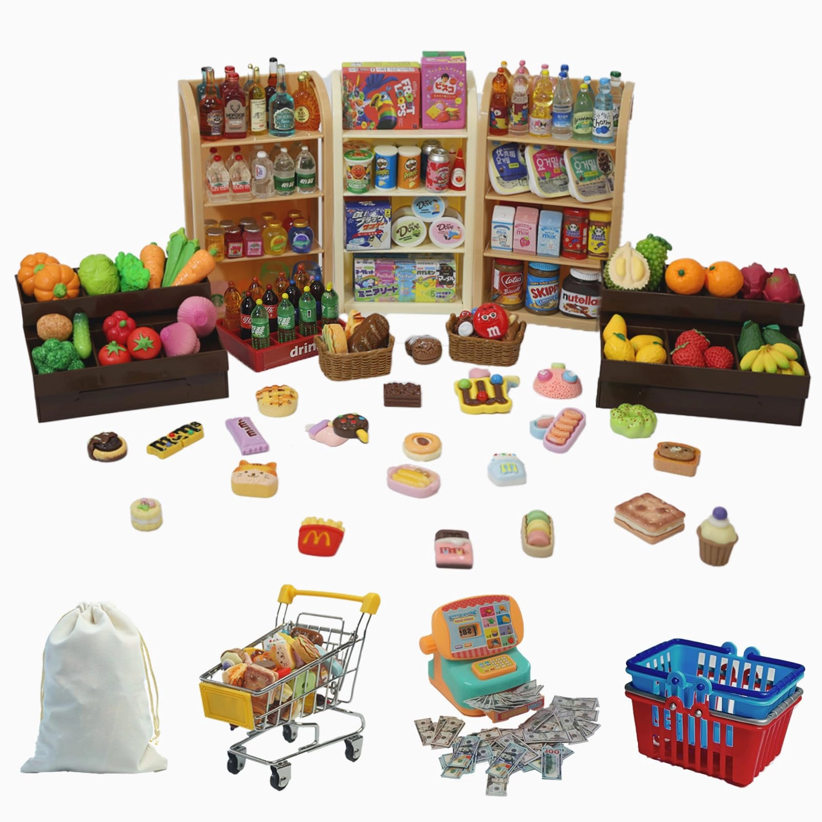 K I M O. Mini Shopping Cart Playset - 180 pcs (KM-MINISET-2404)