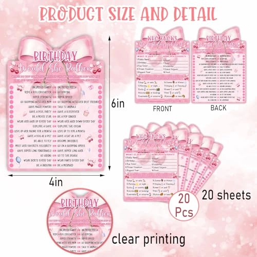 Slumber Party Game Cards - 20