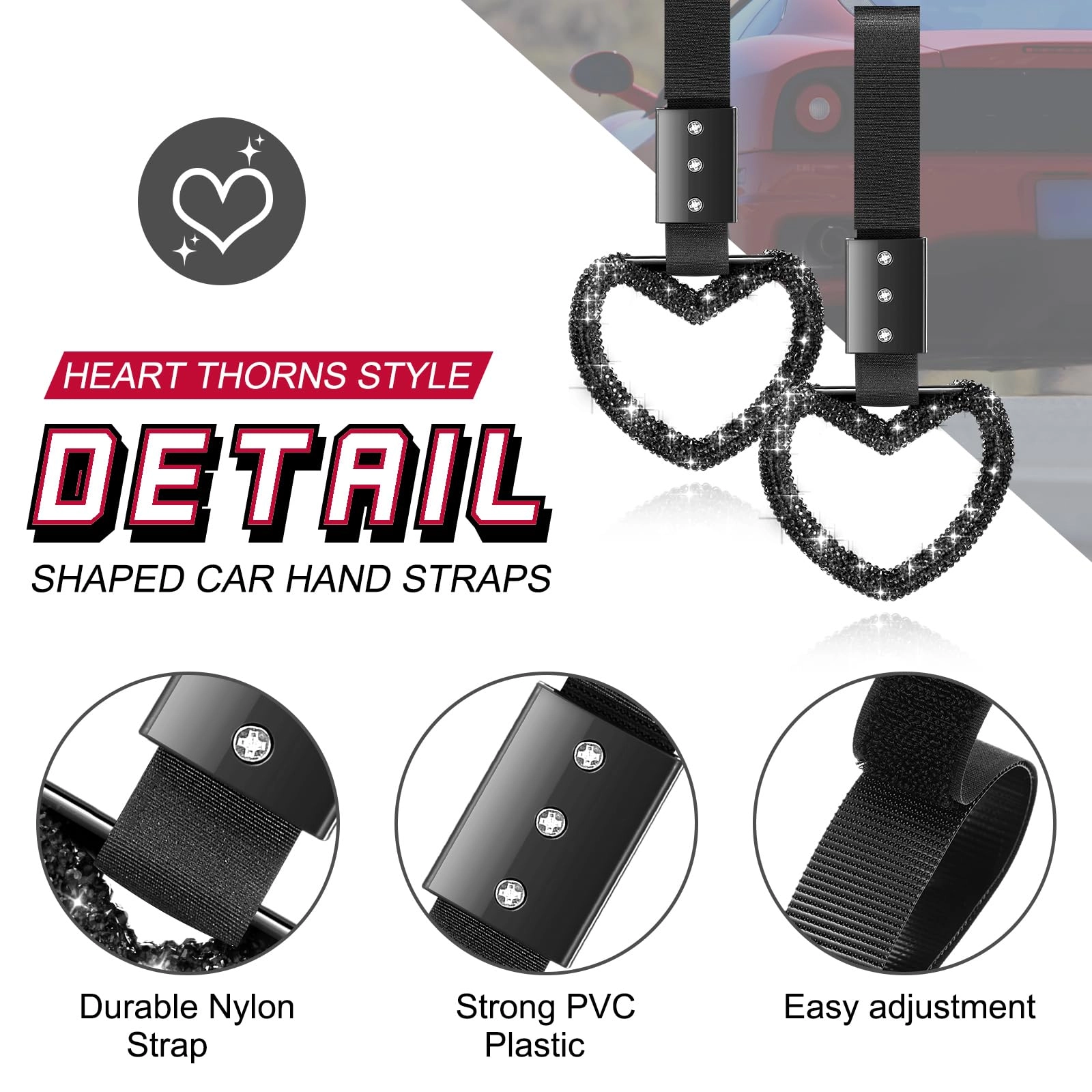 Bling Heart Handle Ring - Black Devil Style