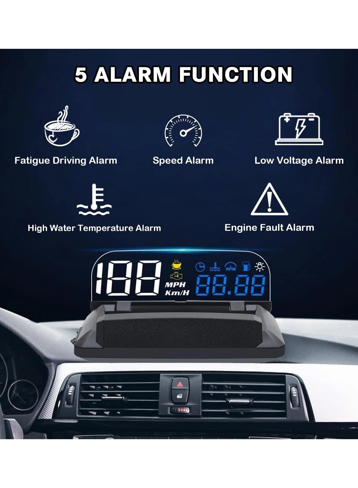 HUD Head up - OBD2 GPS Dual System Digital Speedometer