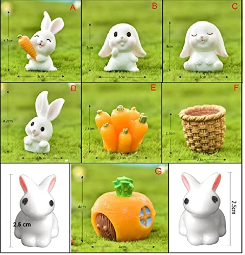 Miniature Rabbits Figurines - Resin