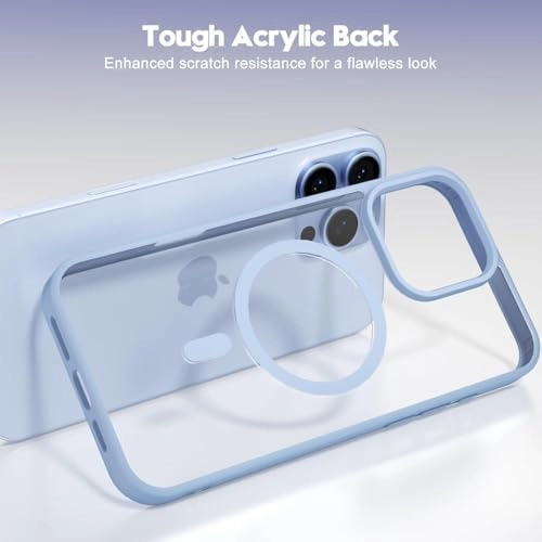Case for iPhone 16 Pro Max Clear Back Phone Bumper Cover with MagSafe for iPhone 16 Pro Max