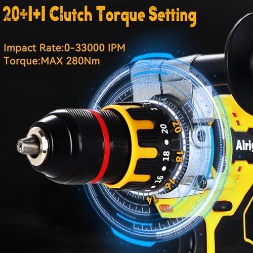 Cordless Hammer Drill - 20 Volts Brushless Motor 33,000 IPM