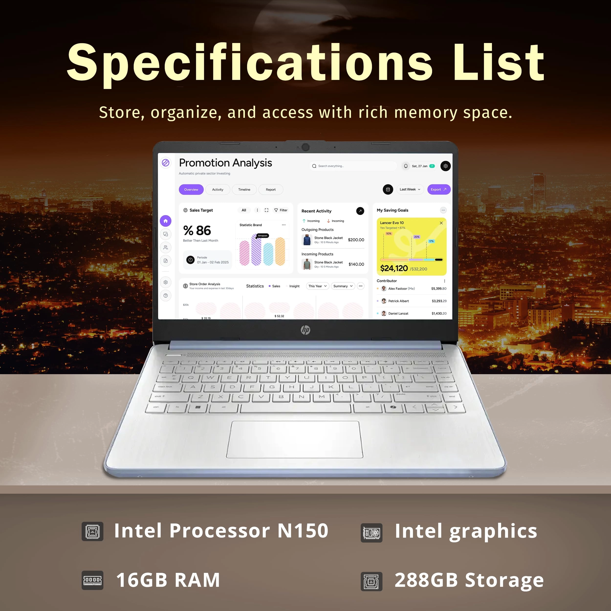 Stream 14 - 14'' N150 16GB DDR4 288GB