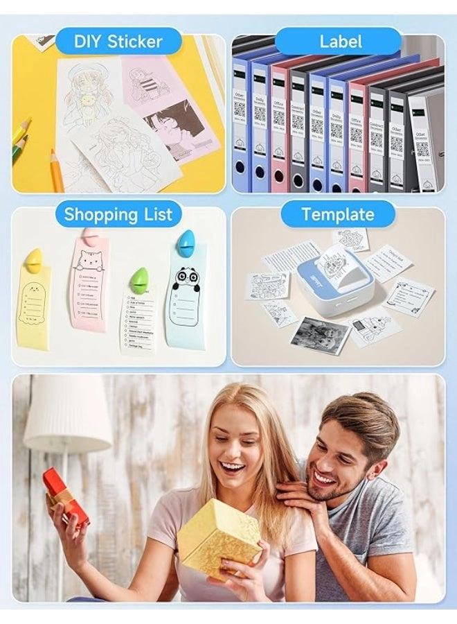 Portable Sticker Maker - Thermal Printer 1 Roll Sticker Paper Blue