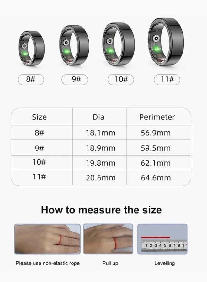Smart Titanium Health Ring - Waterproof IP68 Heart Rate SpO₂