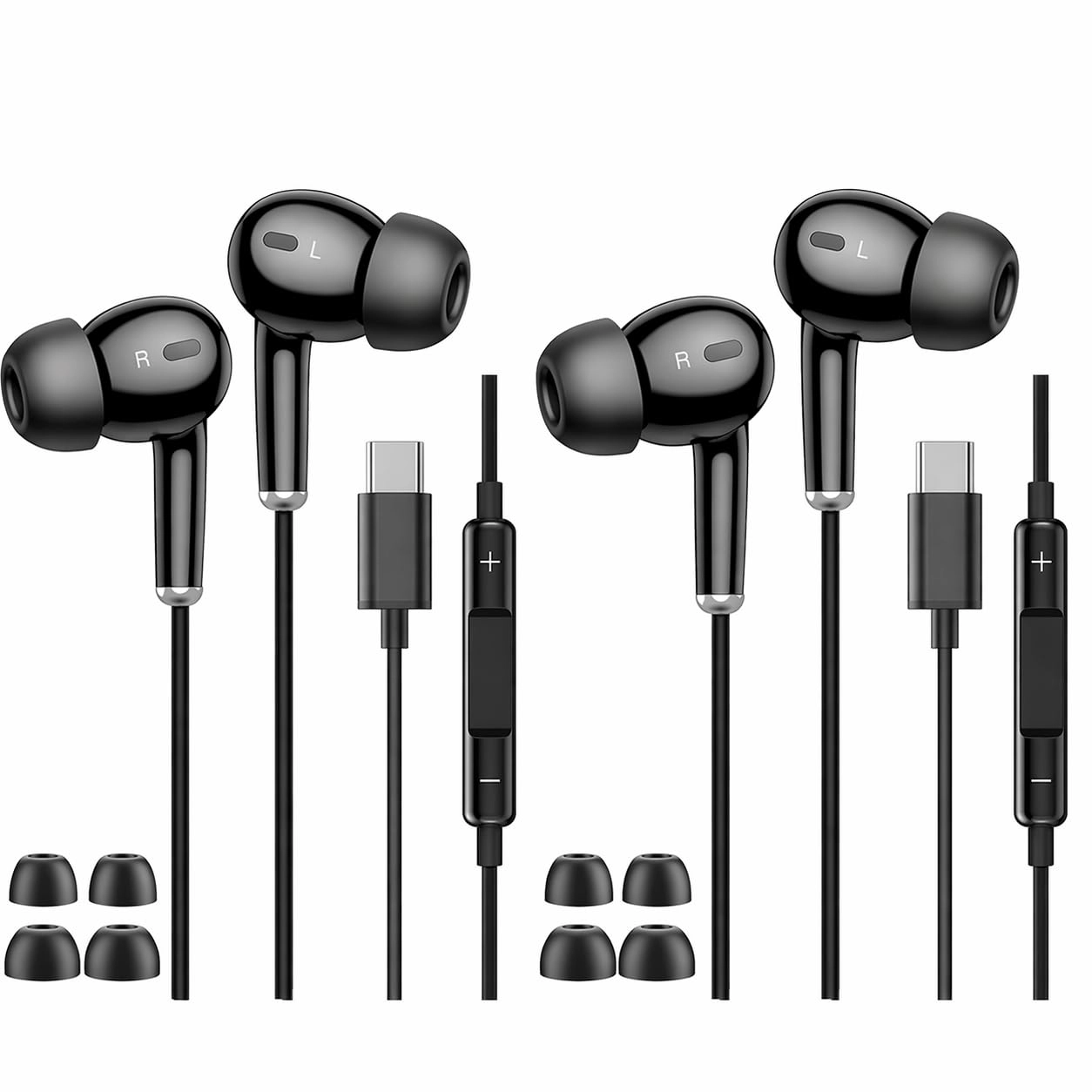 DNSEA USB C Wired Earphone 2 Pack