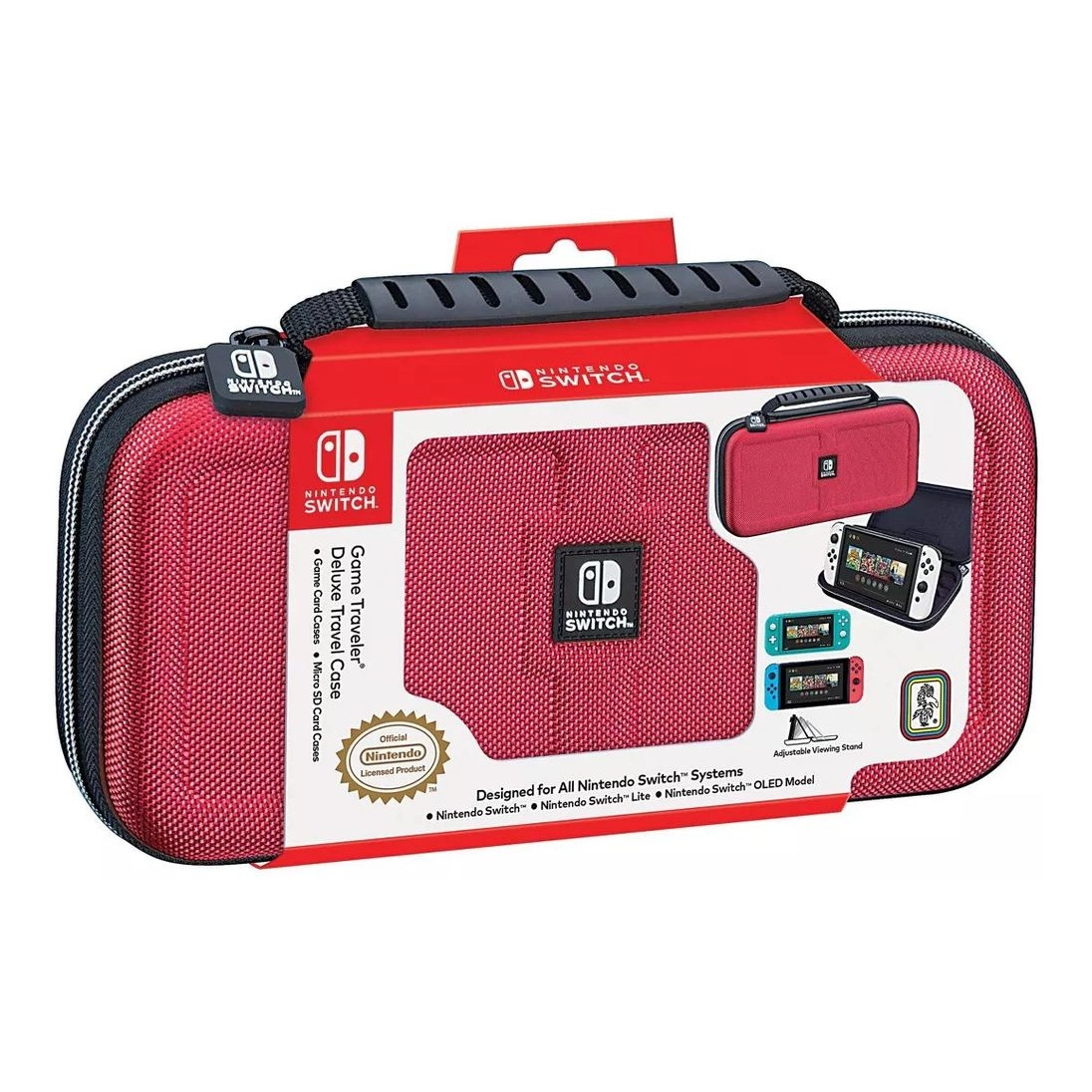 RDS Industries Nintendo Switch Deluxe Travel Case - Compatible with Nintendo Switch, Nintendo Switch Lite, Nintendo Switch OLED 2 game card cases 2 Micro SD card cases