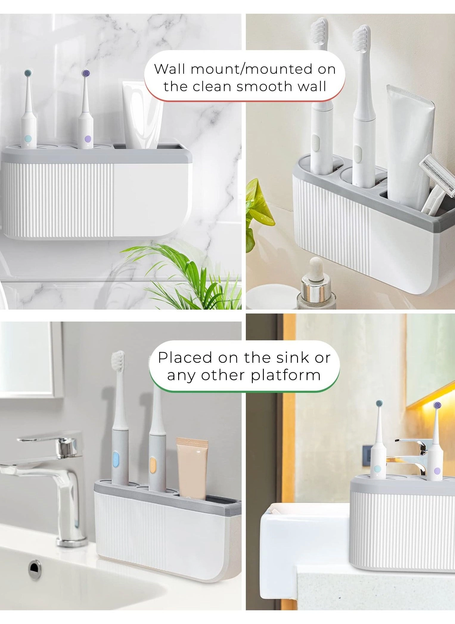 Toothbrush Holders - 2 Wall Mounted