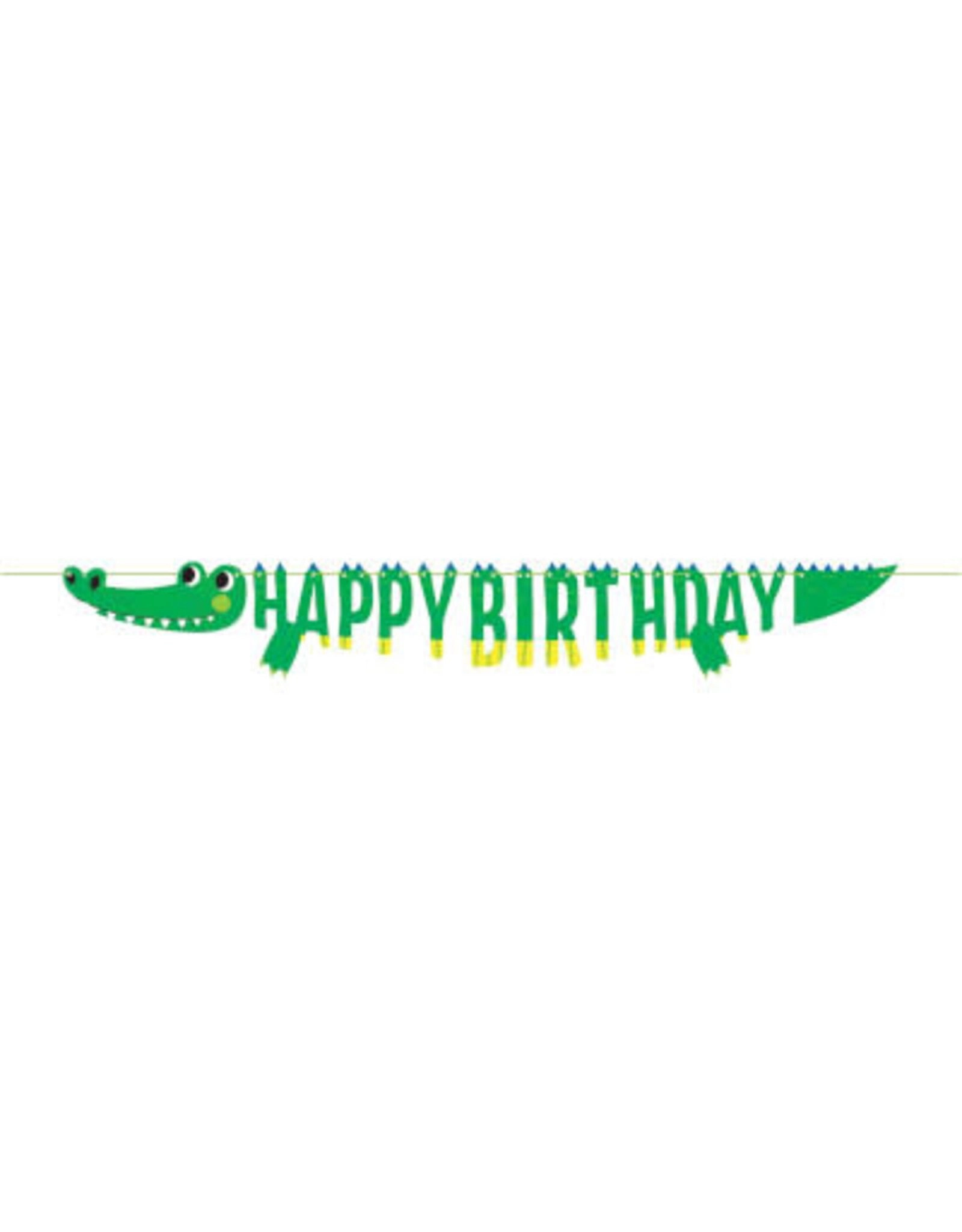 Party Zone Alligator Party Shaped Banner - 1 pc