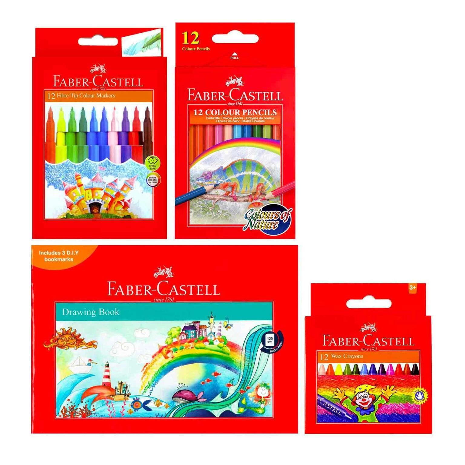 Faber-Castell Drawing Book - 12 PCS Bundle
