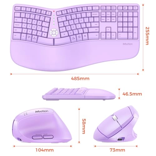 Ergonomic Wireless Keyboard and Mouse - Wired