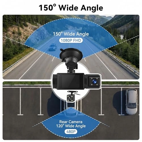 3 Channel Dash Cam - 1080P 30FPS