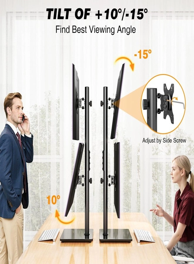 Dual Monitor Stand Riser - 2 Monitors 3 Shelf