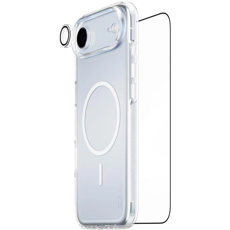 CARE MagSafe Case - 100% Recycled Plastic MagSafe + Ulta-Wide Fit Screen Protector - 60% Recycled Glass + Hoops Camera Lens Protector for iPhone 16 Plus