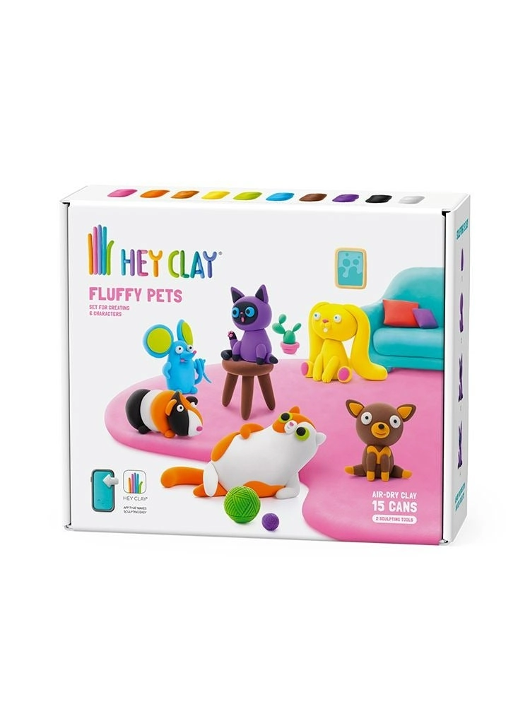 HEY CLAY Fluffy Pets Clay Kit - 3+ years 15 pcs