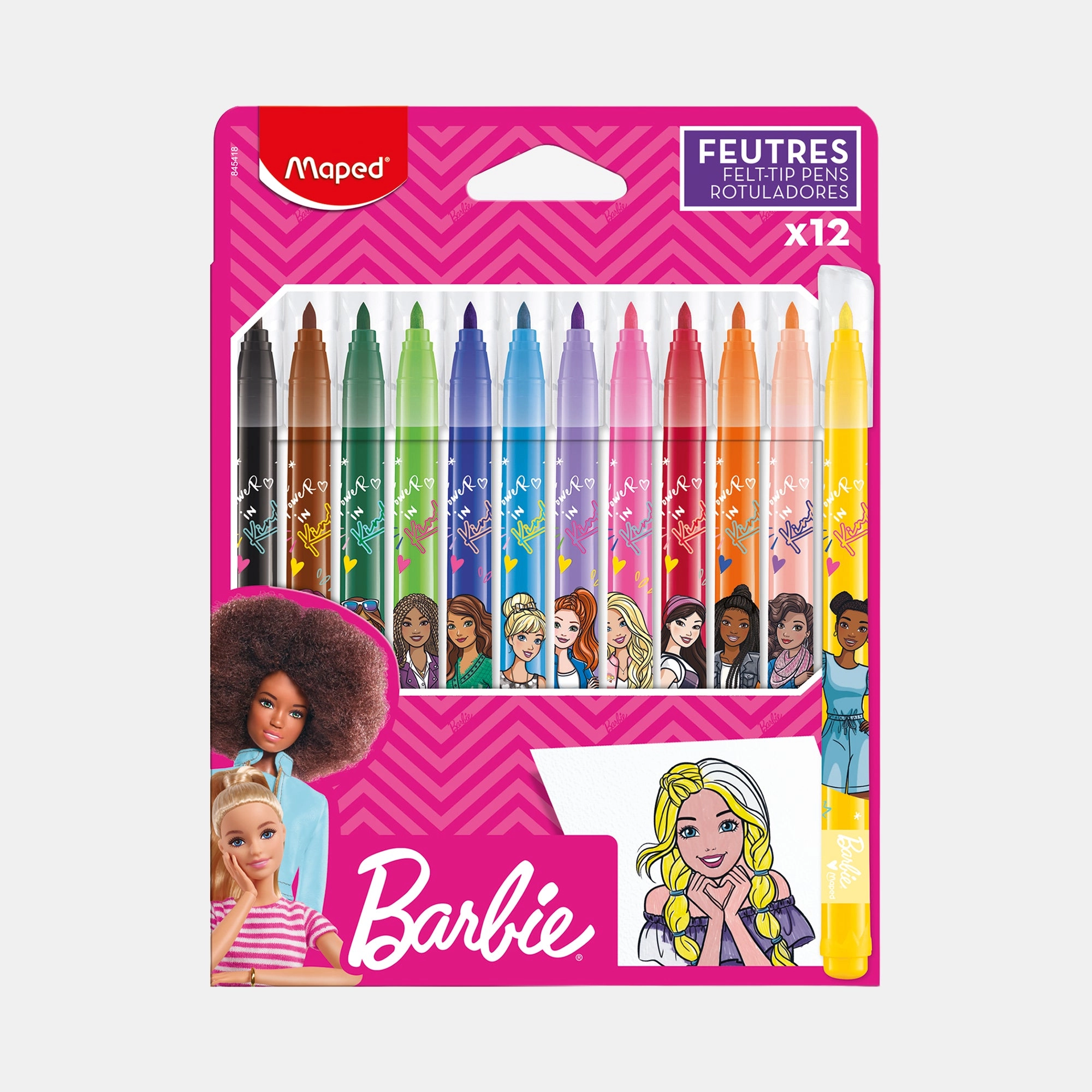 Maped Felt Tip Pen Barbie - Set of 12