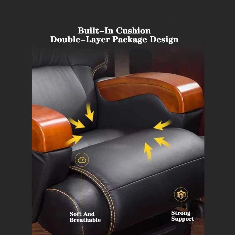 Desk Chair - PU Leather Brown High Back