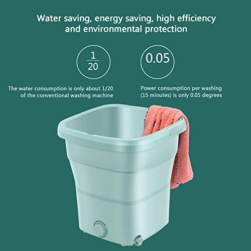 Small Foldable Portable Washing Machine - Deep Cleaning Washer Timed Drainable Ozone Function