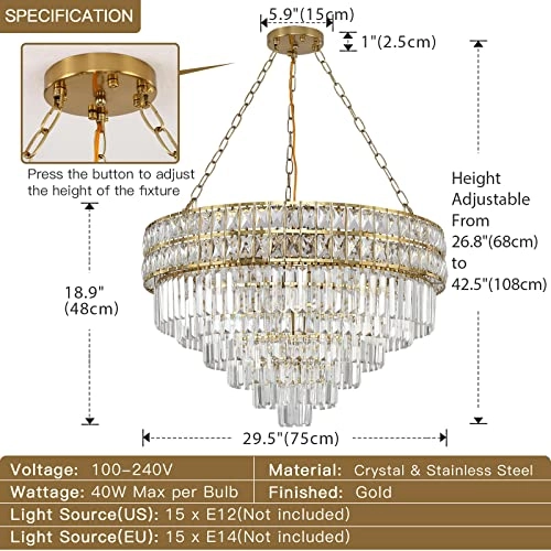 Crystal Chandelier - 68 to 108cm