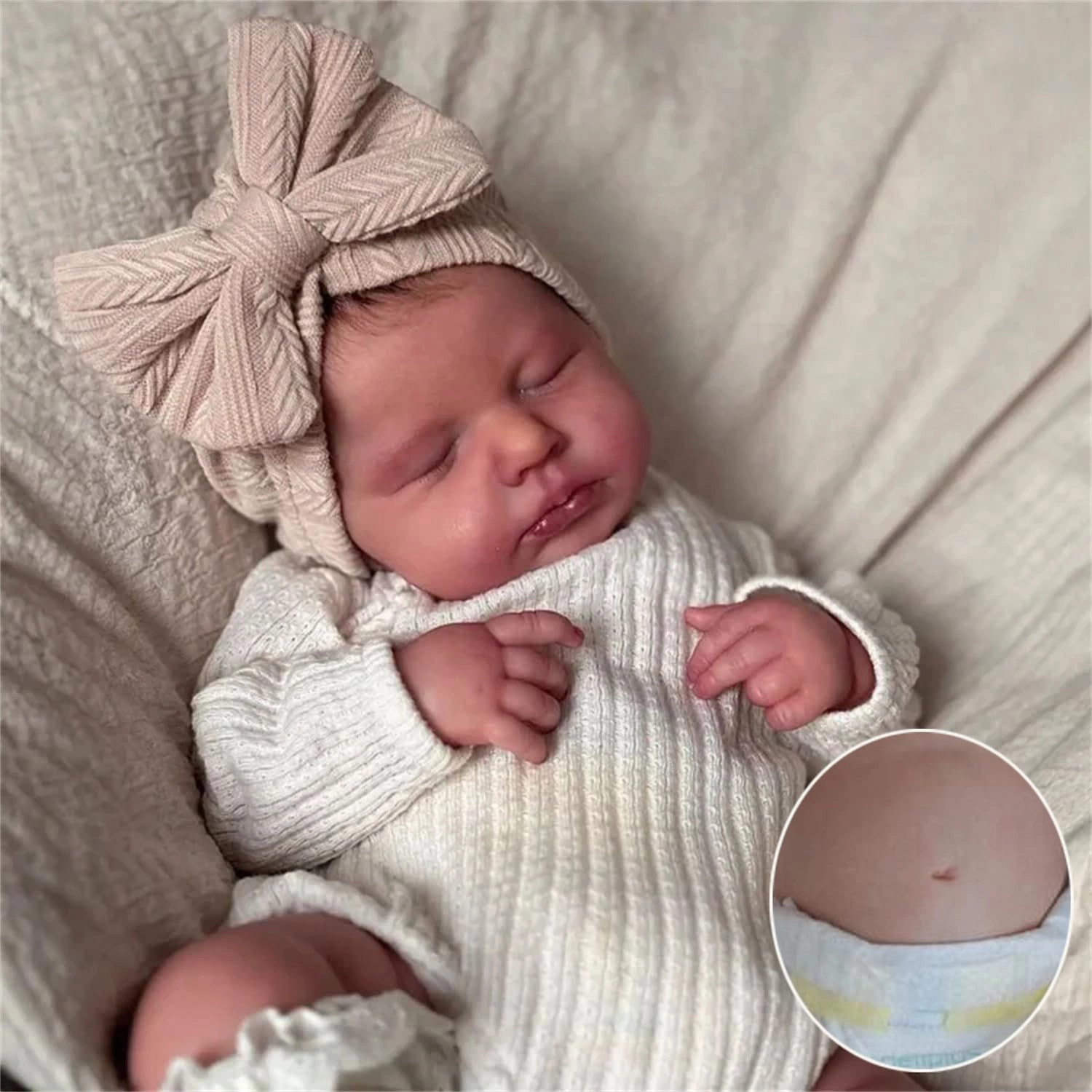 Reborn Baby Doll - 20Inch Full Body Silicone Vinyl Eyes Open Ages 3+