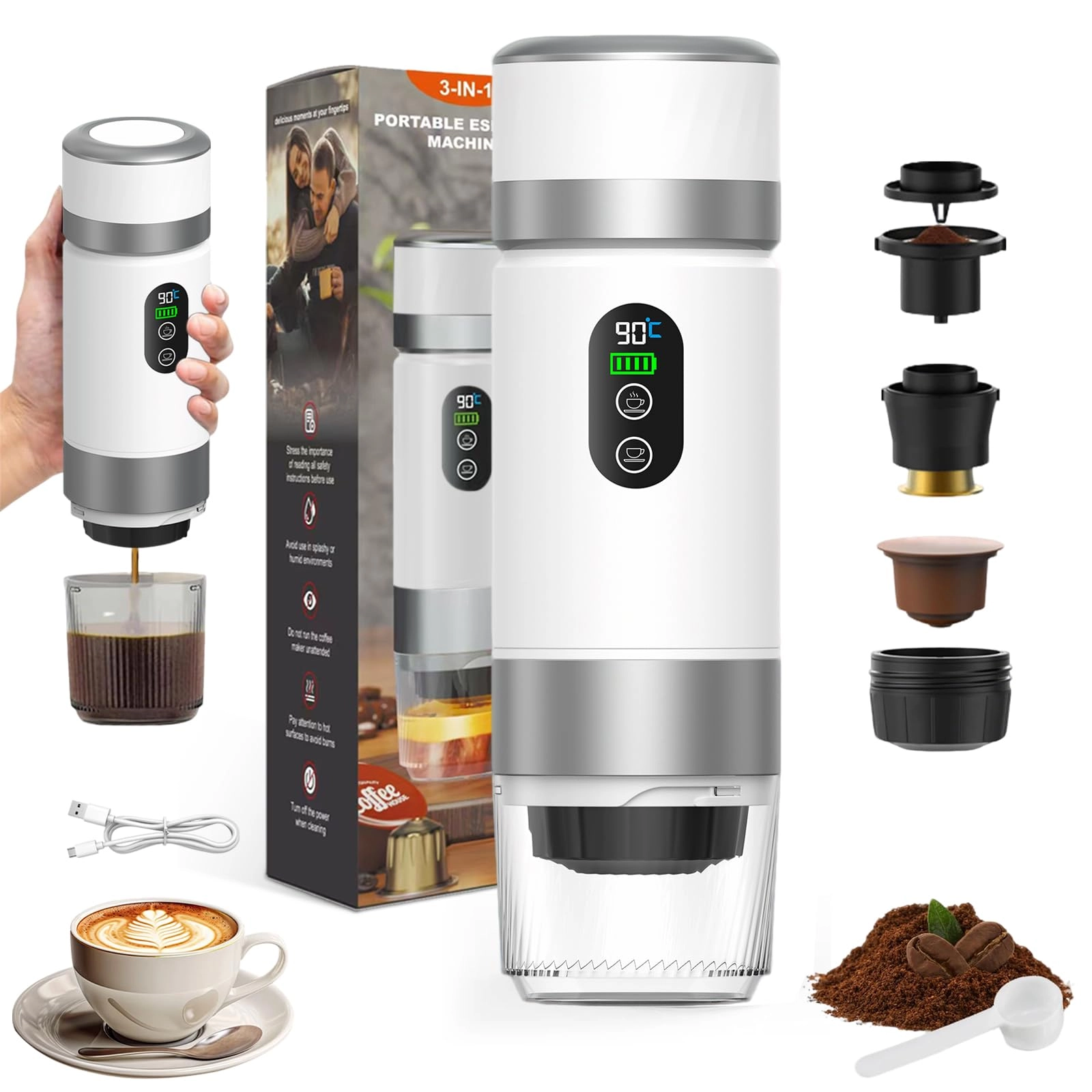 VHV Cafetières à capsules - 12V 80ml 3-in-1