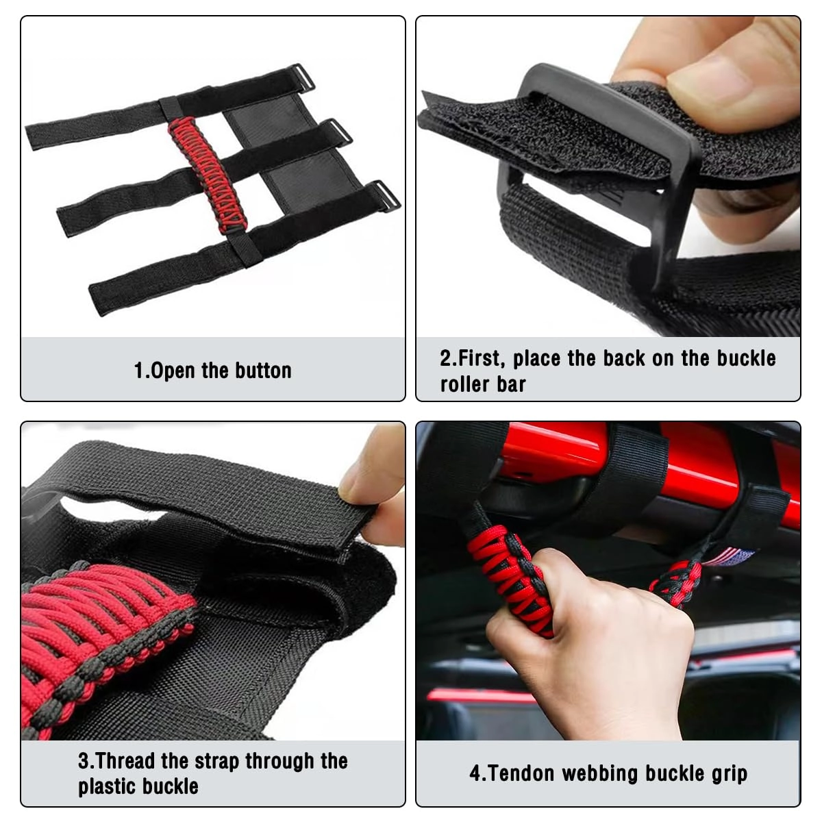Roll Bar Grab Handles - 4PCS Orange