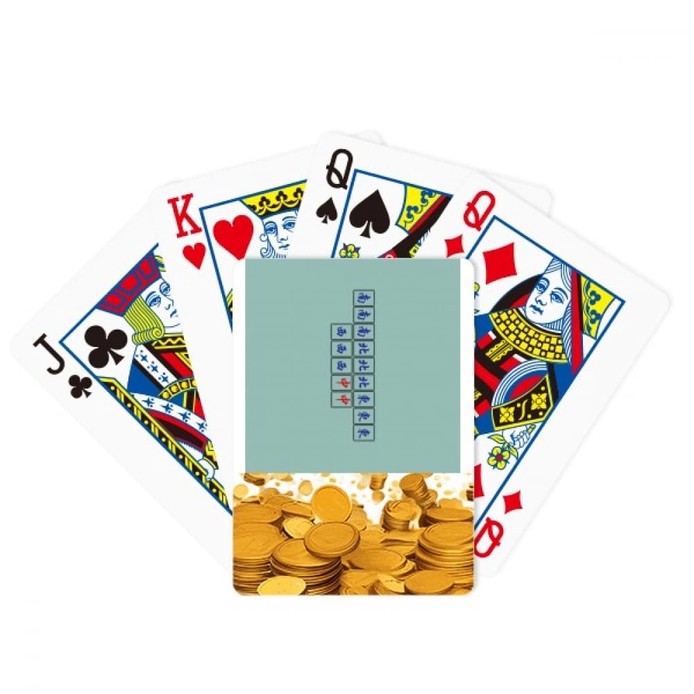 Wind North - Mahjong Tiles Pattern Gold Playing Card