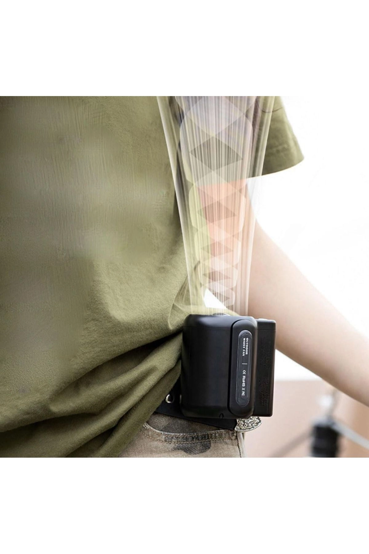 Portable Waist Clip Fan - 3 Speed USB Type-C Rechargeable Dual Head