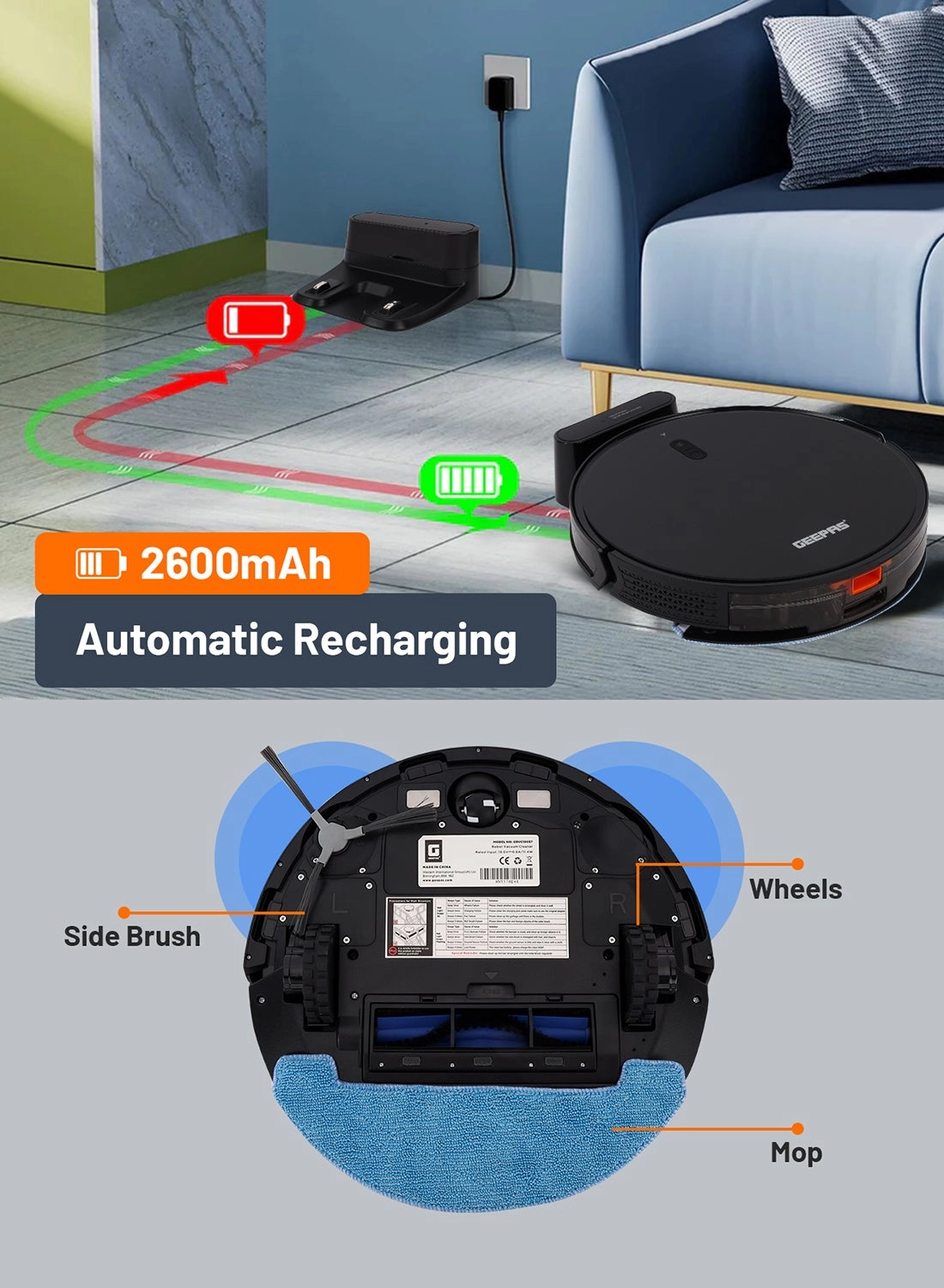 Robot Vacuum Cleaner GRVC19058 - With Mop