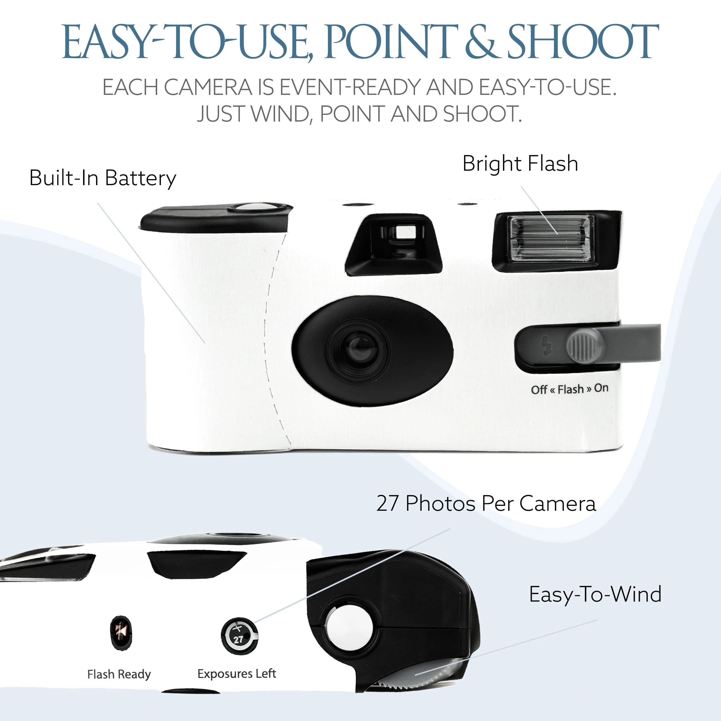 Disposable Cameras - 12 Pack White 35mm ISO 400 Pack