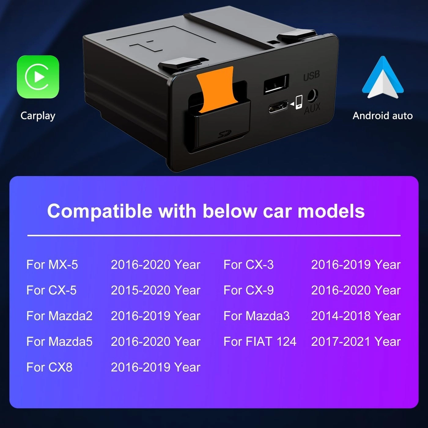 Type-C Mazda Apple CarPlay & Android Auto HUB OEM USB Retrofit Kit - Type-C MZD CONNECT