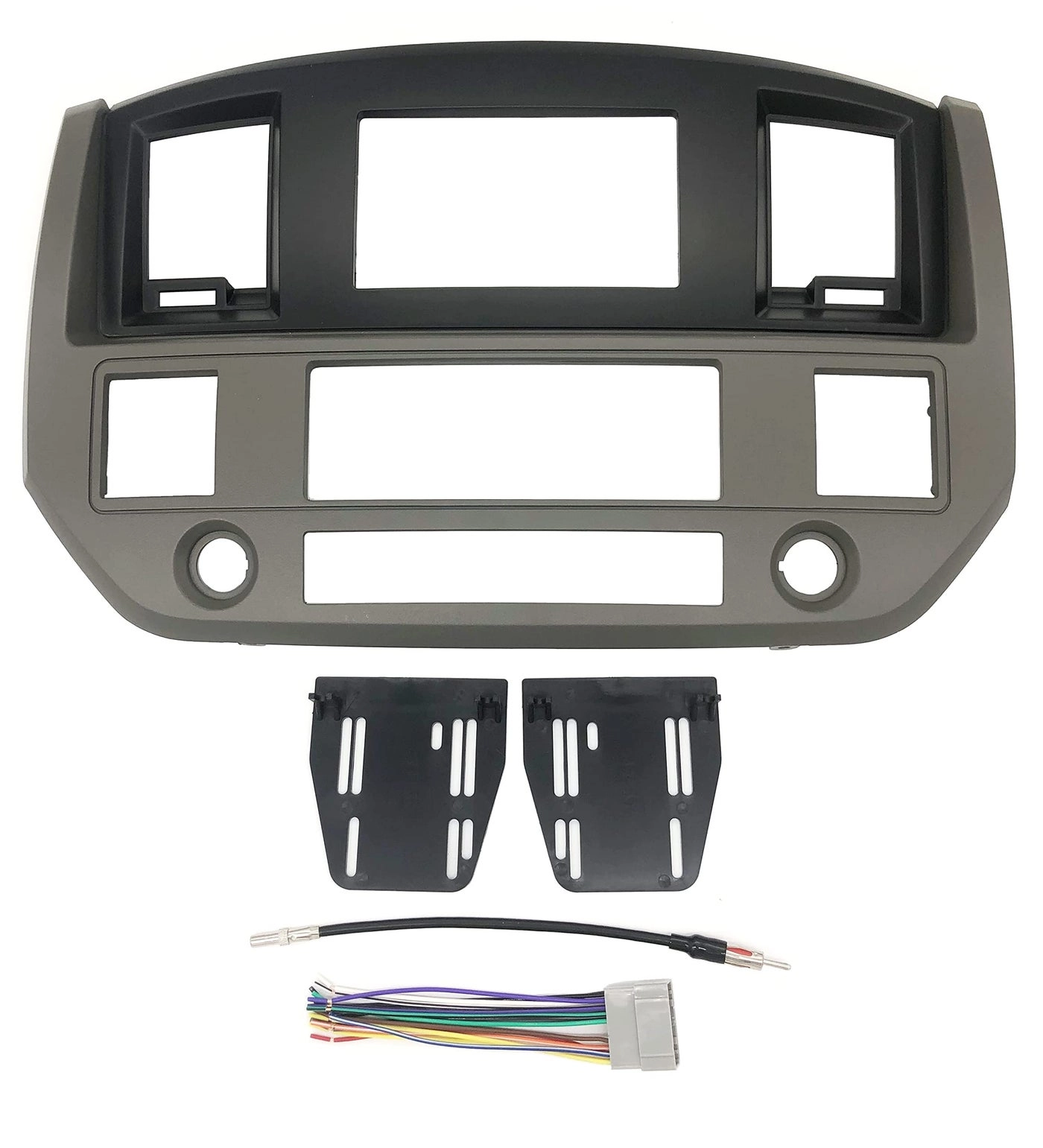 Custom Install Parts Double Din Navigation Radio Bezel Dash Install Kit - Standard Wiring Harness Antenna Adapter