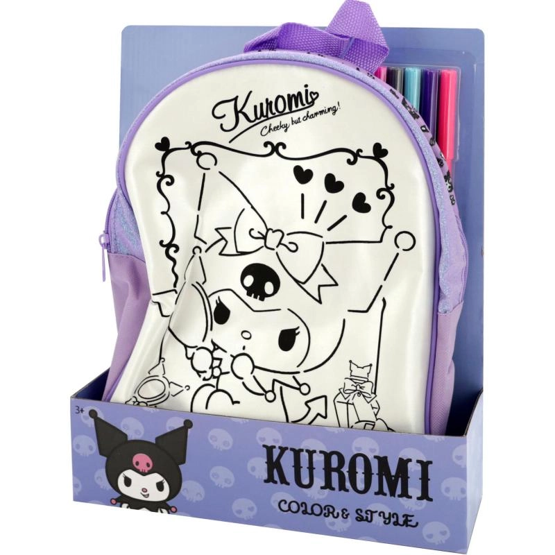 Kuromi Backpack Coloring Activity Set - Colouring Bag;Washable Markers