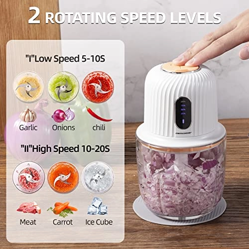 Cordless Food Processor - 600 Milliliters Type-C Rechargeable