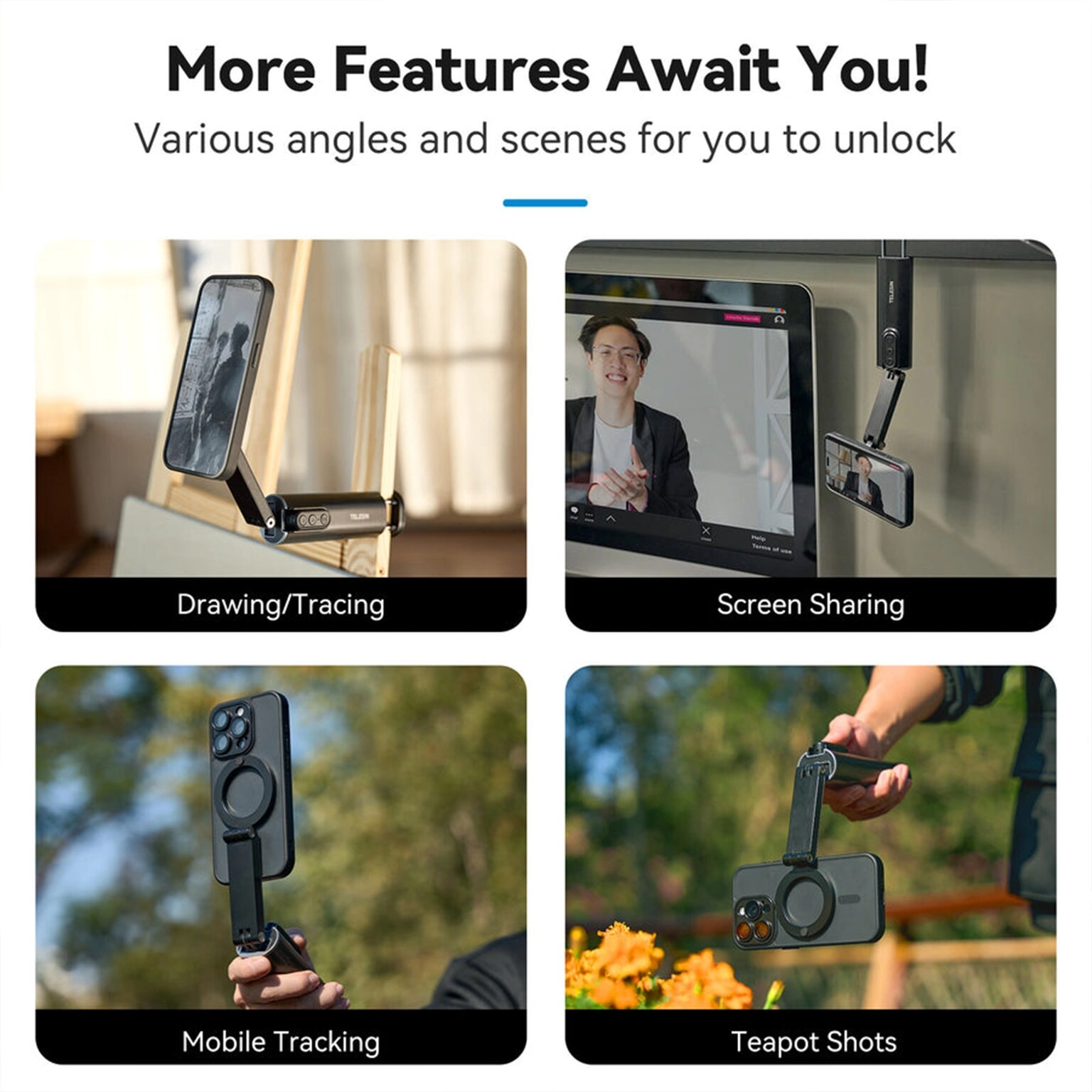 Magnetic Travel Phone Holder - Bluetooth Remote 360° Rotation
