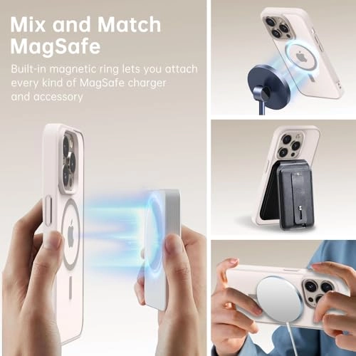Case for iPhone 16 Pro Max Clear Back Phone Bumper Cover with MagSafe for iPhone 16 Pro Max